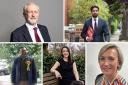 Top, left to right: Jeremy Corbyn (Independent) and Praful Nargund (Labour). Bottom, left to right: Vikas Aggarwal (Liberal Democrats), Sheridan Kates (Green Party) and Karen Harries (Conservatives).