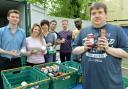 James Rose and Islington Foodbank volunteers at Highbury Roundhouse on Saturday. Picture: Polly Hancock