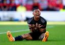 Arsenal's Gabriel Jesus shows his frustration at the City Ground