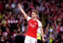 Martin Odegaard celebrates Arsenal's win over Man City