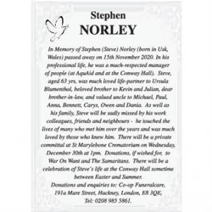 Stephen (Steve) Norley