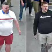 BTP have released these two images in connection with a brawl in Kings Cross which left two men injured