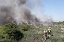 Firefighters tackle a blaze at Launders Lane in April 2022