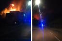 Dashcam footage managed to capture the fire in Forest Road, Ilford, in the early hours of this morning