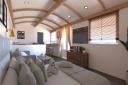 Inside one of the new shepherd's huts at the Holkham Estate