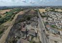 The aftermath of yesterday's wildfire in Ballards Road, Dagenham