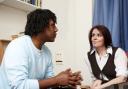 Specialist and patient at a Talking therapy meeting