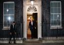 Prime Minister Boris Johnson joining Chancellor Rishi Sunak outside 10 Downing Street for the Clap for Carers on March 26, 2020, after he began to feel ill with Covid