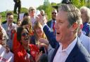 Labour leader Keir Starmer speaks to supporters outside StoneX Stadium after the party clinched victory in Barnet