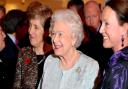 The Queen opens Royal Manuscripts: The Genius of Illumination at The British Library in 2011. Picture with British Library CEO Dame Lynne Brindley (left) and head of development Sarah Frankland