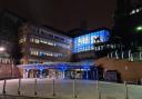 The Whittington Hospital turned blue for the NHS' 72nd birthday. Picture: Whittington Health