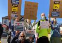 Protesters against the takeover of Brent GPs by Operose, a UK subsidiary of Centene Corporation in America