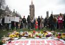 People in Parliament Square, London, taking part in a demonstration against gender violence following the murder of Sarah Everard