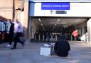 A homeless man outside Highbury & Islington station. Photo: Polly Hancock