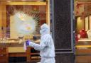 A general view picture of a previous smash and grab scene in central London. Picture: Stefan Rousseau/PA