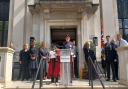 The Proclamation of King Charles III was made outside Islington Town Hall by Deputy Lieutenant Paul Herbage