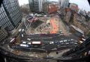 View of work on Old Street roundabout re-development