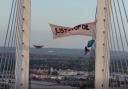 Two Just Stop Oil protesters Morgan Trowland and Marcus Decker scaled the bridge on the Dartford Crossing, halting traffic for several hours