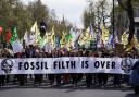 Extinction Rebellion demonstrators in Whitehall, London, today (April 24)