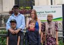 Pooles Park parents Paul Levy-Adophy with Uchenna, Catherine Galvin with Leighton, Rubena Begum. Photo: Julia Gregory