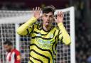 Arsenal's Kai Havertz celebrates his late winner at Brentford