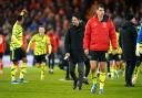 Mikel Arteta celebrates Arsenal's win at Luton Town