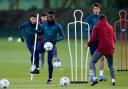 Eddie Nketiah during an Arsenal training session