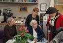 Islington mayor Cllr Gary Heather with staff and residents at Cheverton Lodge Care Home in Archway