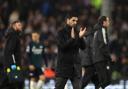 Mikel Arteta applauds Arsenal's fans at Fulham