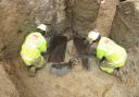 Rare Roman oak coffins being excavated by Museum of London archaeologists