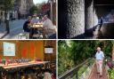 From top left, clockwise: Exmouth Market; Barbican Estate; David Attenborough at the Barbican conservatory last year; Barbican theatre