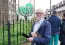 Jeremy Corbyn was among those taking pictures of the new Banksy in Hornsey Road, Finsbury Park