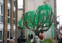 Crowds have continued to gather to look at the mural in Hornsey Road