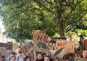 Children from Yerbury Primary School protest outside Islington Town Hall on Tuesday, June 25. Credit: Michael Garnett