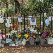 Tributes to Hackney teenager Deshaun James Tuitt left at Highbury Fields, Islington.