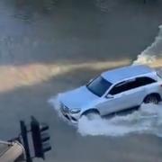 Hornsey Road flooded after a 36-inch pipe burst