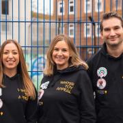 The Winter Toy Appeal has provided thousands of Christmas presents for children in Hackney, Islington, Tower Hamlets and Haringey. Pictured: Vicky Bibiris of Location Location and Jenna and Basil Fansa of the Local Buyers Club