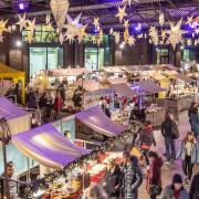 Christmas decorations at Canopy Market in King's Cross.