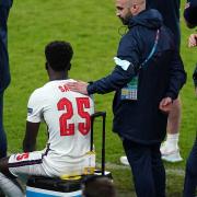 England's Bukayo Saka (25) is dejected following the UEFA Euro 2020 Final at Wembley Stadium, London. Picture date: Sunday July 11, 2021.