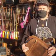 Christopher Moss at his shop, Bags of Moss. Picture: Bags of Moss