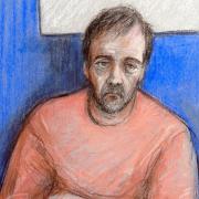 File court artist sketch of Darren Osborne, who is accused of carrying out the Finsbury Park terror attack. Picture: Elizabeth Cook/PA Wire