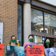 Camden Greenpeace volunteers outside Tesco on Caledonian Road