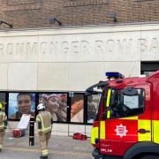 The Brigade in attendance at the blaze, which has resulted in the Ironmonger Row Baths and Norman Street being closed