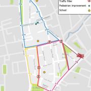 The map shows access into and out of St Mary's LTN once the measures are in place