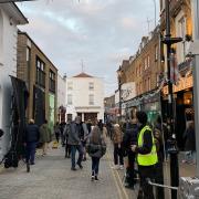 A camera crew was seen on Islington's Camden Passage.