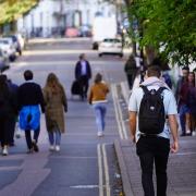 People walking to and from the Angel in St Peter's ward