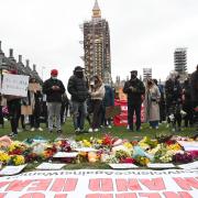 People in Parliament Square, London, taking part in a demonstration against gender violence following the murder of Sarah Everard