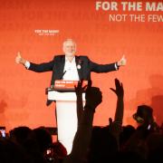 Jeremy Corbyn at the rally in Islington's Union Chapel. Picture: Carline Cheng