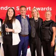 London Pulse Netball Club celebrate winning a London Sport Award in 2021