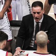 London Lions head coach Ryan Schmidt talks to his players